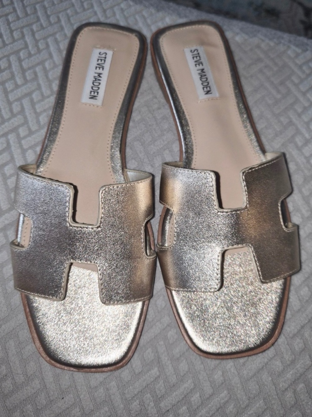 Steve Madden H Sandals Metallic Gold Size 8.5